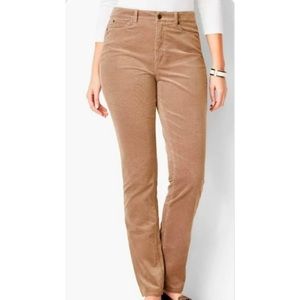 TALBOTS SIGNATURE STRETCH CORDUROY STRAIGHT LEG PANTS SIZE:4